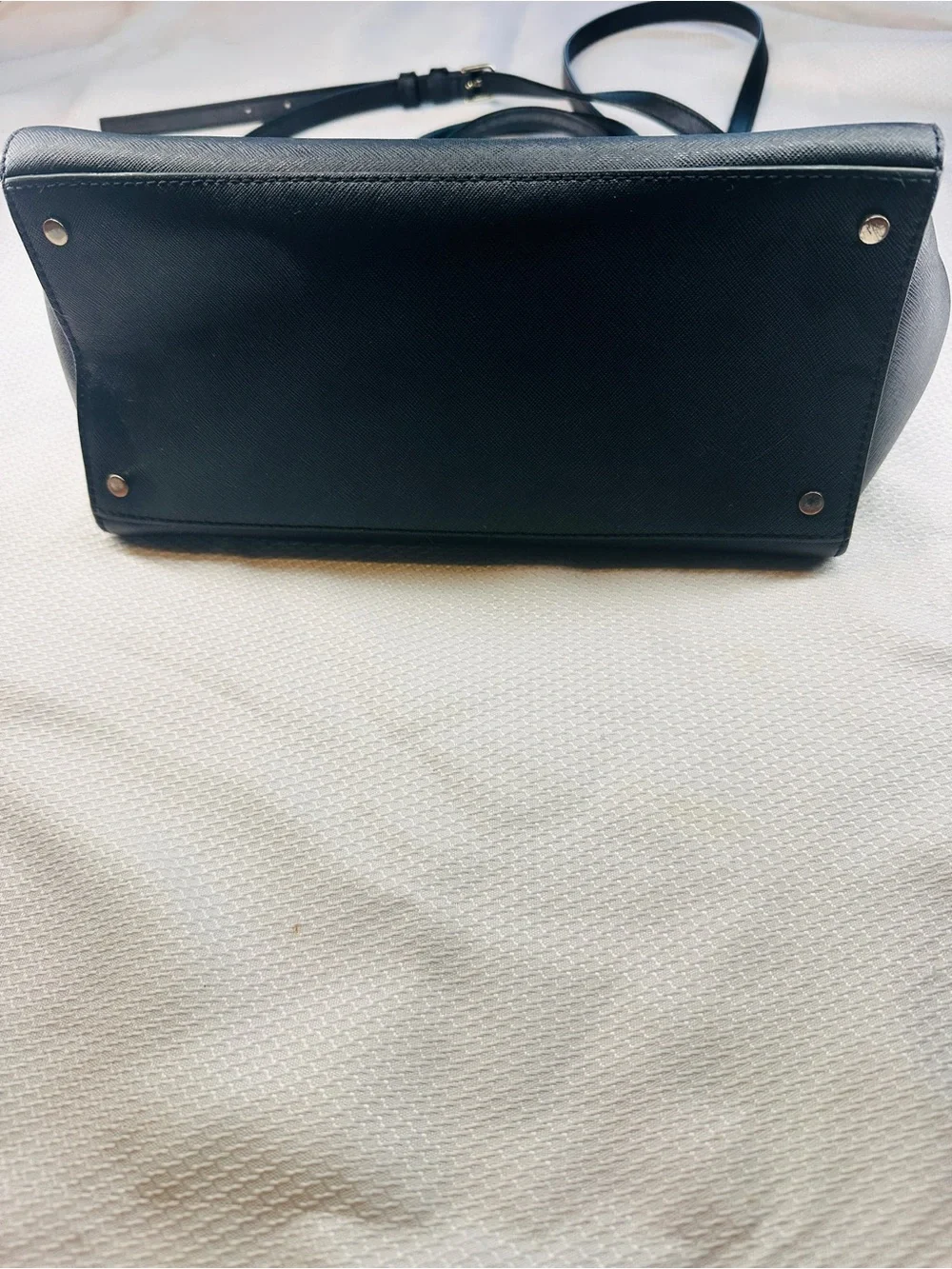 kate spade Black Leather Satchel with Detachable Strap